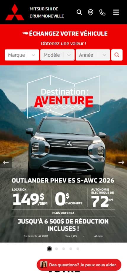 Site mobile Mitsubishi