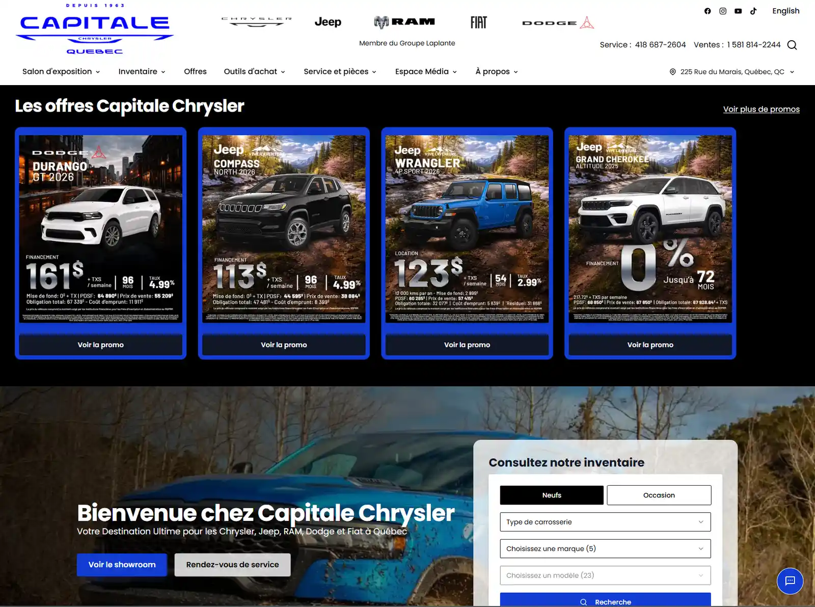 Site desktop Chrysler