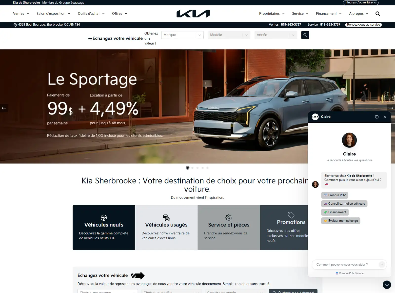 Site desktop Kia