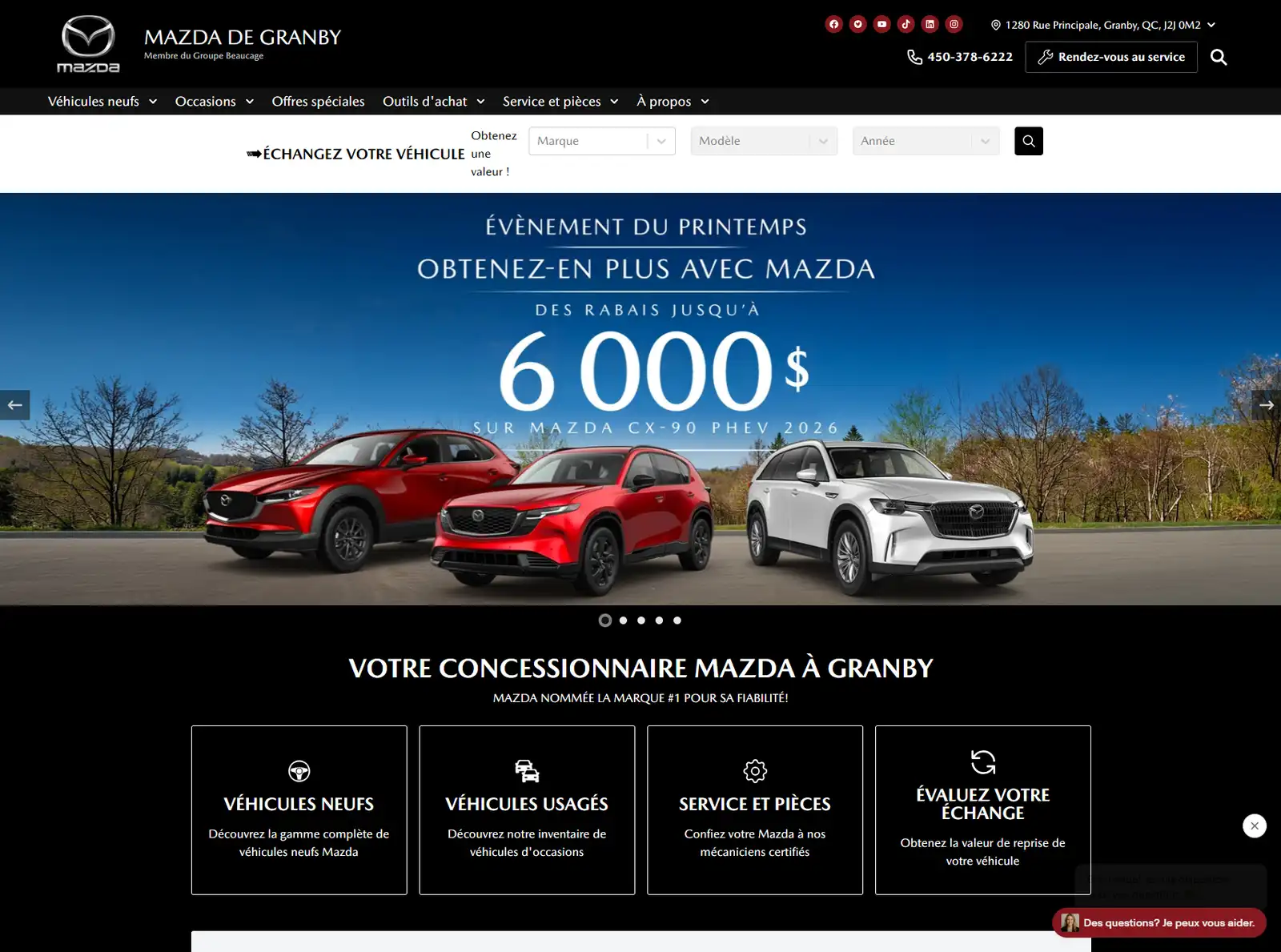 Site desktop Mazda