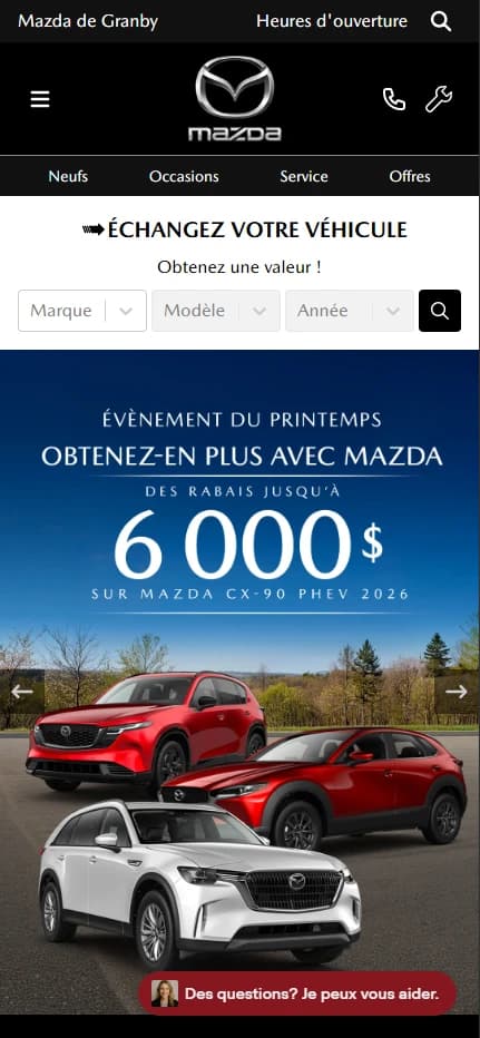 Site mobile Mazda