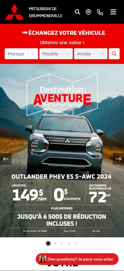 Site mobile Mitsubishi