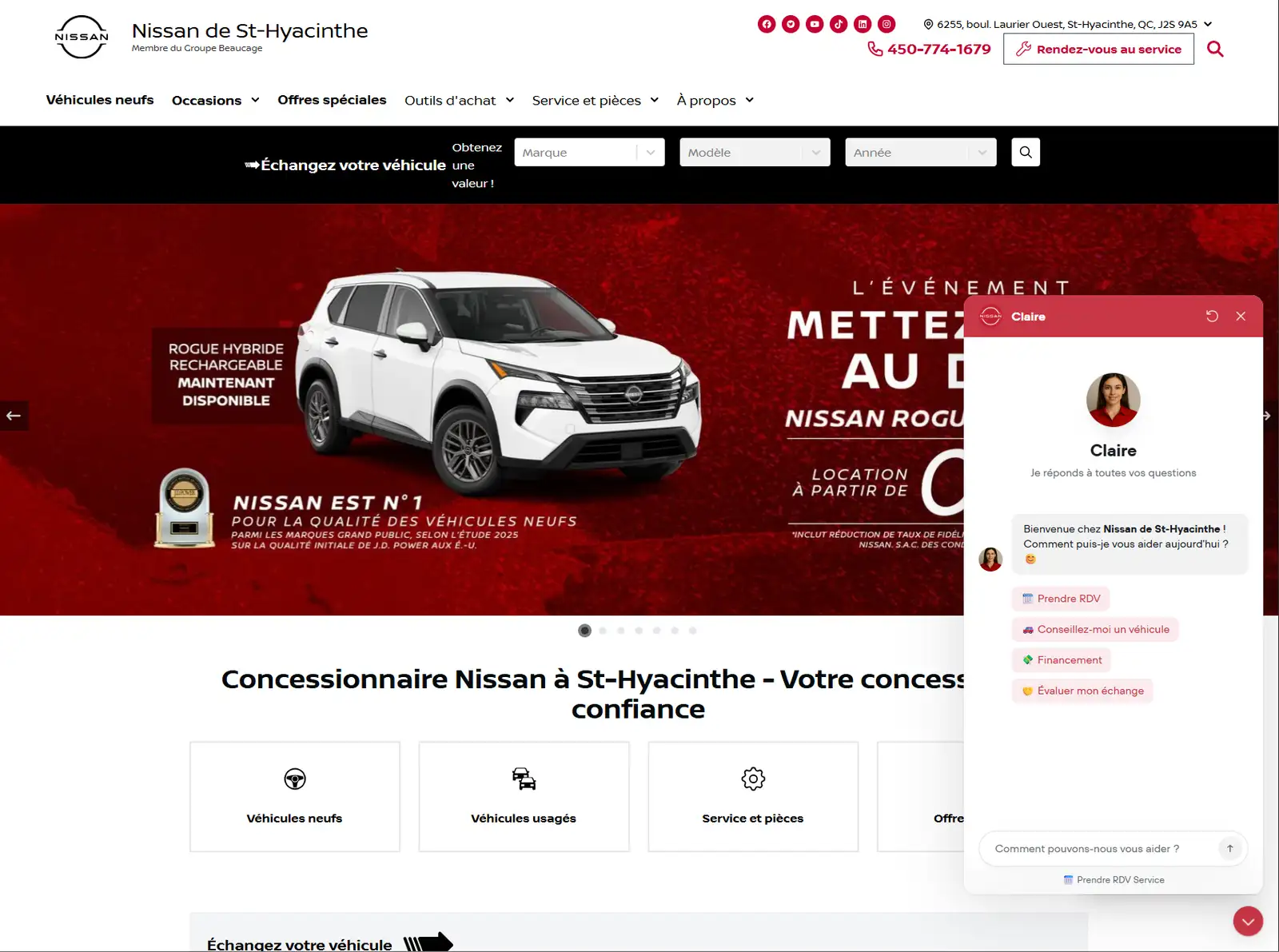 Site desktop Nissan