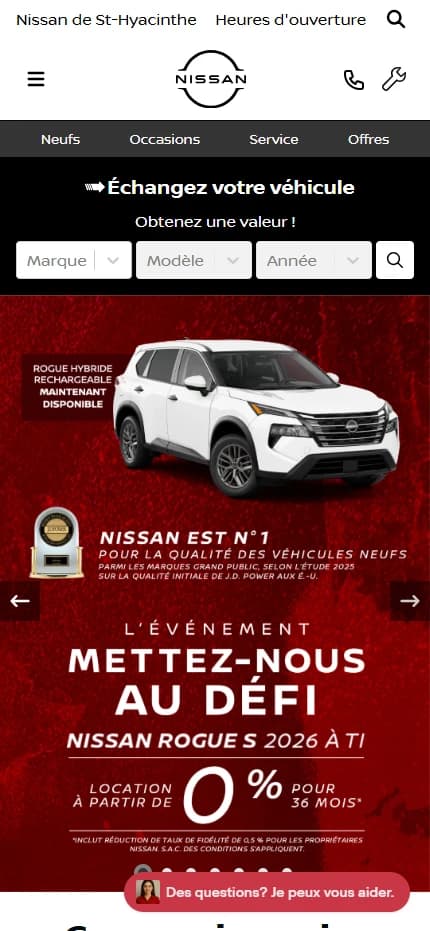Site mobile Nissan