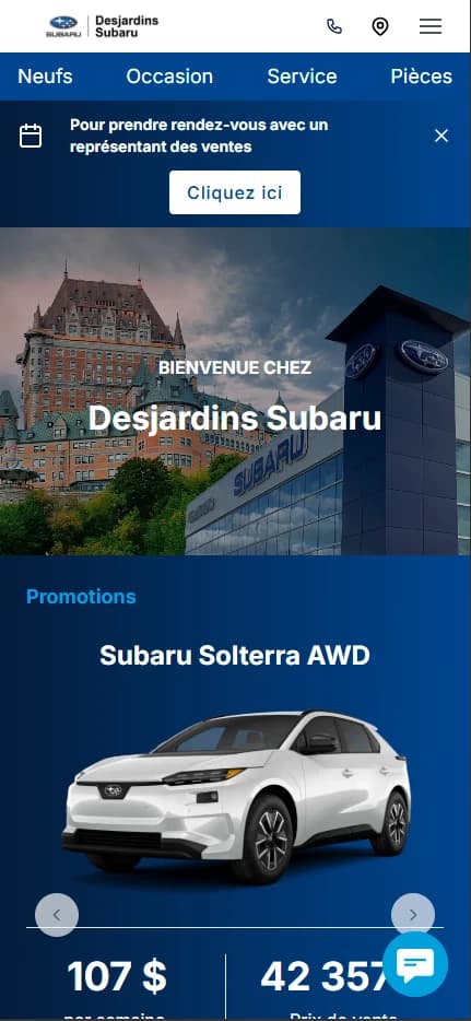 Site mobile Subaru